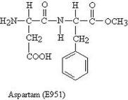 A aszpartám molekulaszerkezete